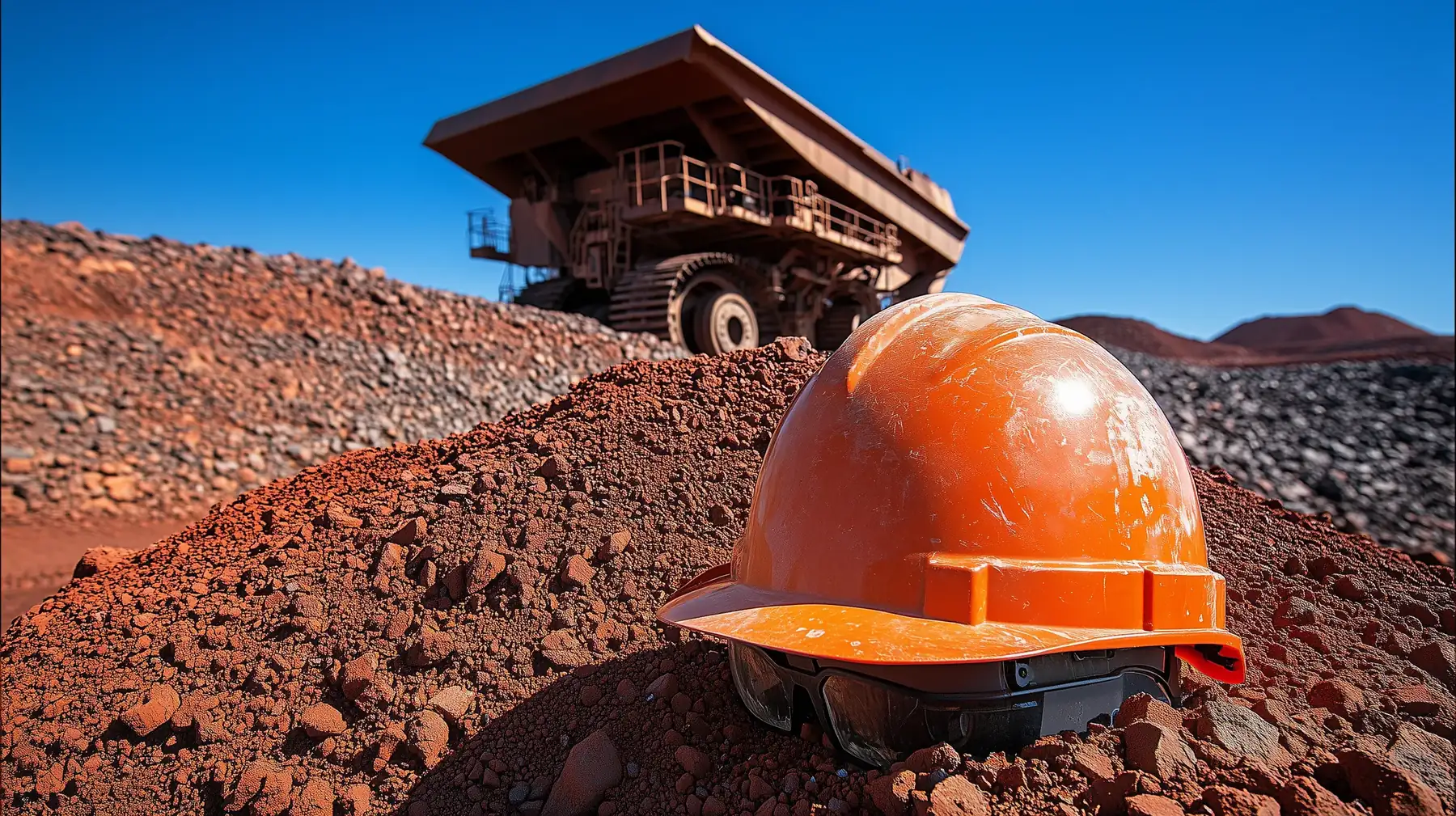 Tracked mobile jaw crusher in operation on a Pilbara campaign